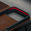 Microfibre lined frame in the Dark Brown Leather Case for iPhone 17 Pro Max