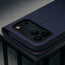 Camera cutout on the Navy Blue Leather Case (with Red Stitching) for iPhone 17 Pro Max