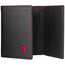 Black with Red Stitching Trifold Leather Wallet