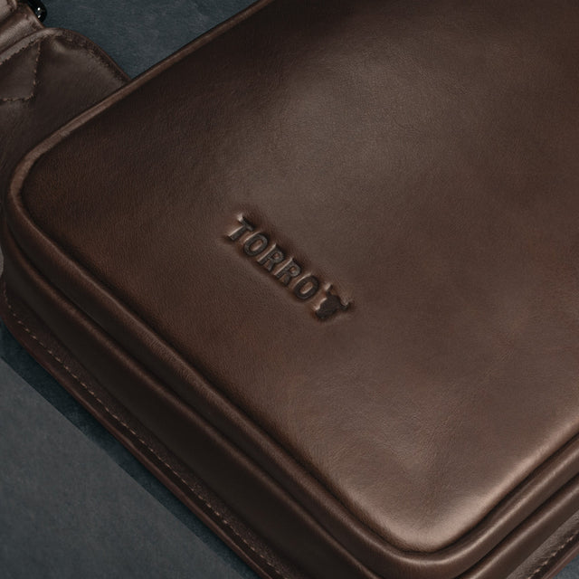 Dark Brown Leather Crossbody Bag