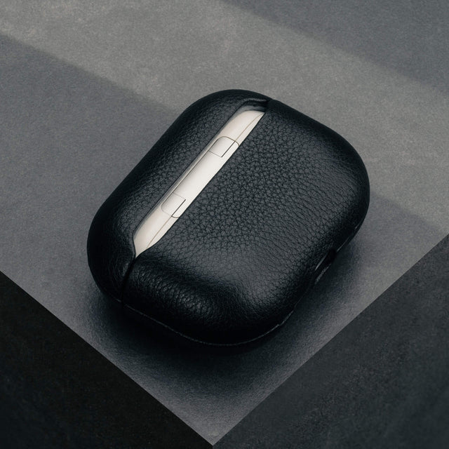 Back of the Black Leather AirPods Pro Case Cover (1st & 2nd Generation)