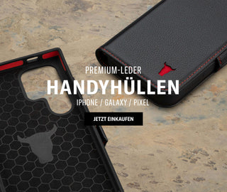 Premium-Leder Handyhüllen fur iPhone, Galaxy and Pixel