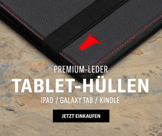 Premium-Leder Tablet-Hüllen fur iPad, Galaxy Tab und Kindle