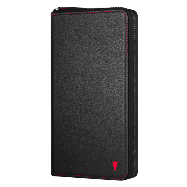 Black with Red Detail Family Travel Wallet