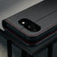 Camera cutout on the Black with Red Detail Leather Case for Google Pixel 10a