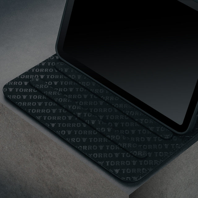 Microfibre lining and multiple viewing angles of the Black with Red Detail Leather Case for Apple iPad Mini 8