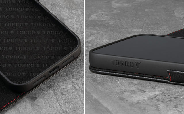 iPhone 13 Lederhülle (mit Standfunktion) Feature Focus