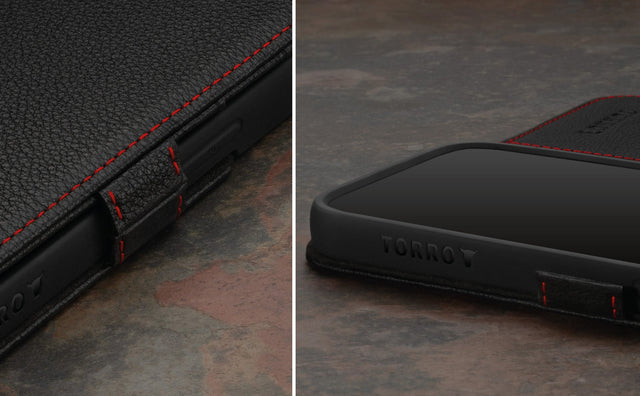 iPhone 15 Plus Lederhülle (mit Standfunktion) Feature Focus