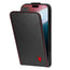 Black with Red Stitching Leather Flip Case for iPhone 16 Pro Max