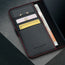 Card slots inside the Black Leather with Red Detail Leather Case for iPhone 16 Pro