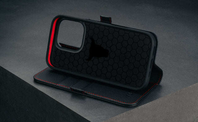 iPhone 16 Pro Lederhülle (mit Standfunktion und MagSafe Laden) Feature Focus