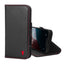 Black with Red Detail Leather Case for iPhone 16