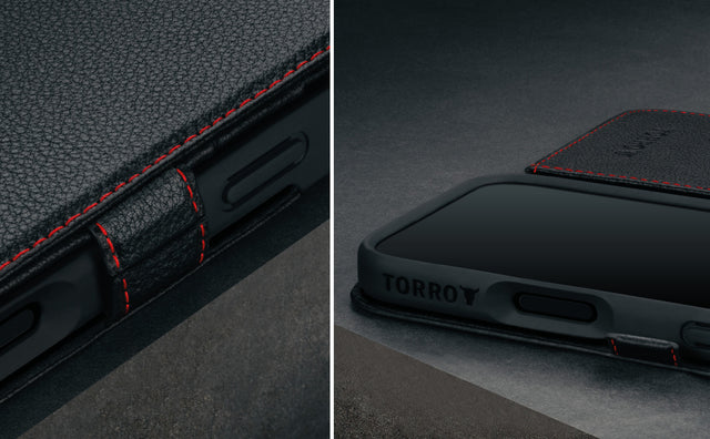 iPhone 16 Lederhülle (mit Standfunktion und MagSafe Laden) Feature Focus