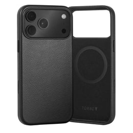 Slimline Black Leather Bumper Case for iPhone 17 Pro