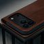 Camera cutout on the Dark Brown Leather Case for iPhone 17 Pro Max