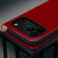 Camera cutout on the Red Leather Case for iPhone 17 Pro Max