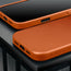 Slimline Orange Leather Bumper Case for iPhone 17 Pro