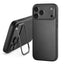 Black Leather Bumper Case (with Camera Stand) for iPhone 18 / 17 Pro Max