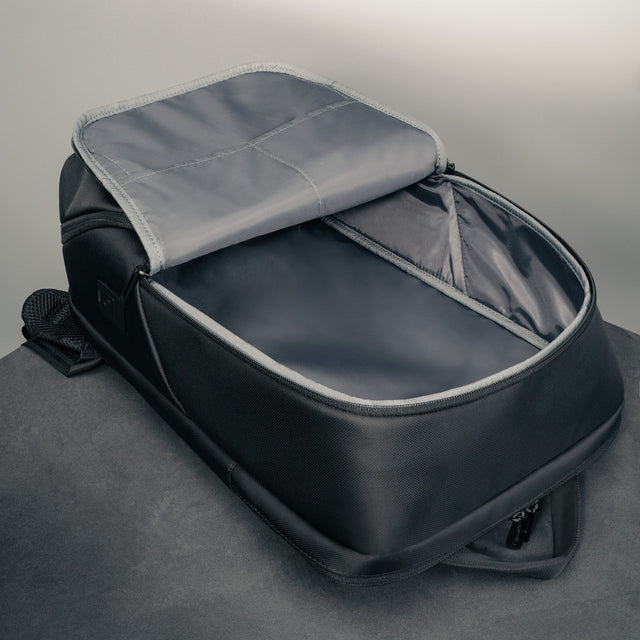 Main spacious (17.5L) compartment of the Black Commuter Backpack