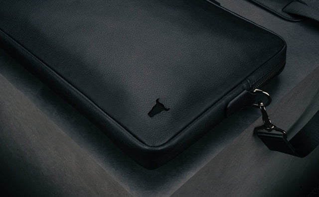 Leder Laptoptasche (mit verstellbaren Riemen) Feature Focus