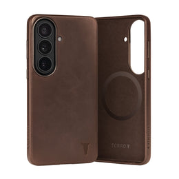 Dark Brown Leather Bumper Case for Galaxy S26