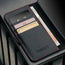 Card slots inside the Black with Red Detail Leather Stand Case for Galaxy S26