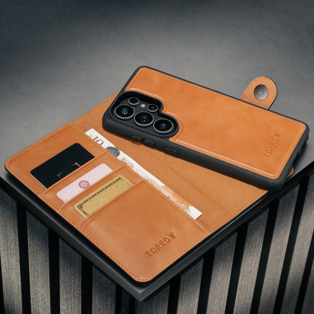 Bumper case & detachable cover of the Black Leather Detachable Case for Galaxy S26 Ultra