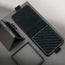 Microfibre lining of the Black with Red Stitching Leather Case for Galaxy Z Flip8