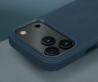 Camera lip on the Blue Woven Fabric Bumper Case for iPhone 17 Pro Max