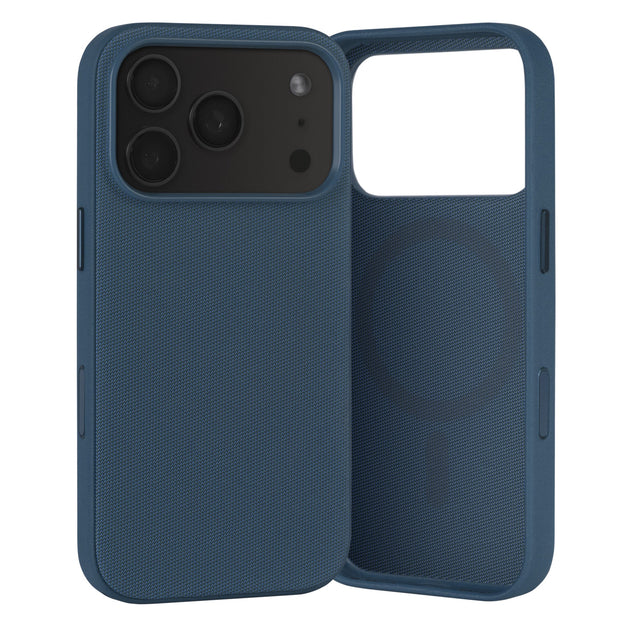 Blue Woven Fabric Bumper Case for iPhone 17 Pro Max
