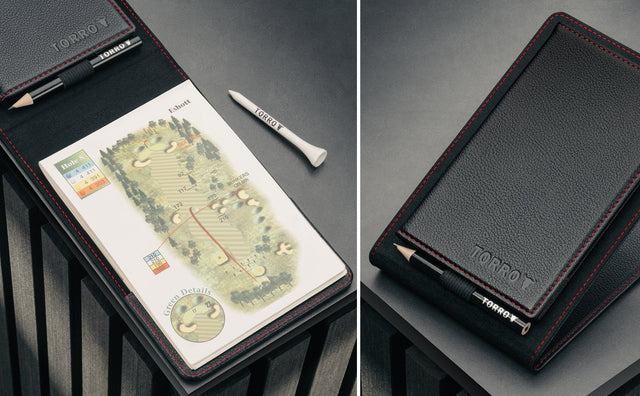 Leder-Golf-Scorecard-Halter und Yardage-Buch-Cover Feature Focus
