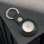Green with Red Detail Leather Apple AirTag Holder Keyring
