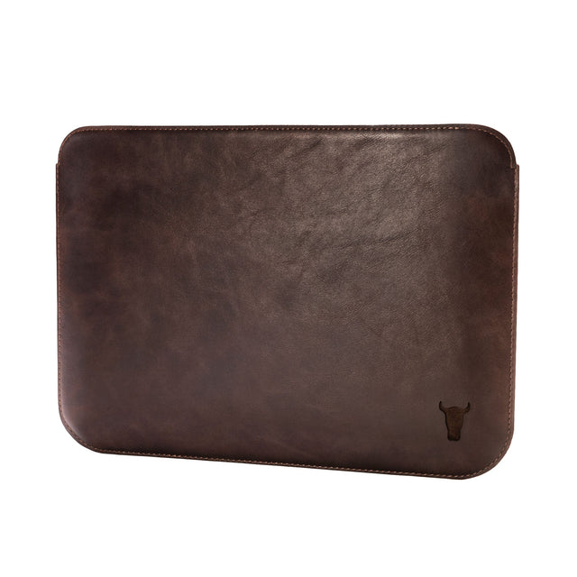 Dark Brown Leather iPad Sleeve