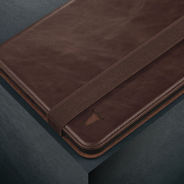 Close up of the Dark Brown Leather Case for iPad Mini 6th Generation (2021)