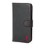 Black Leather (with Red Stitching) Wallet Case for iPhone 11