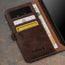 Card slots inside the Dark Brown Leather Wallet Case for iPhone 15 Plus