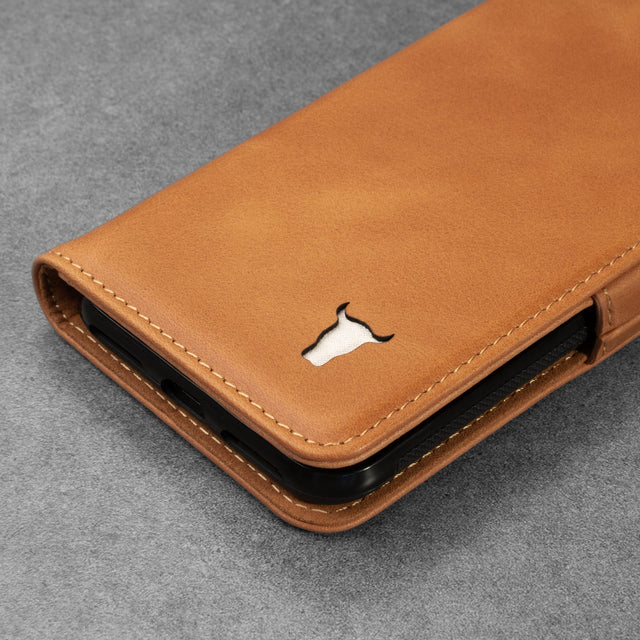 Tan Leather Stand Case for iPhone SE (2020), iPhone 8 and iPhone 7