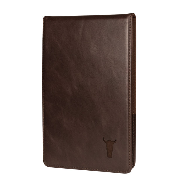 Dark Brown Leather Golf Scorecard & Yardage Book Holder
